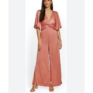 Mustard Seed Twist Front Jumpsuit Pink Size Medium New NWT